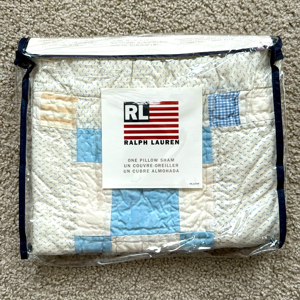 NWT Ralph Lauren One Pillow Sham in Winter Pine